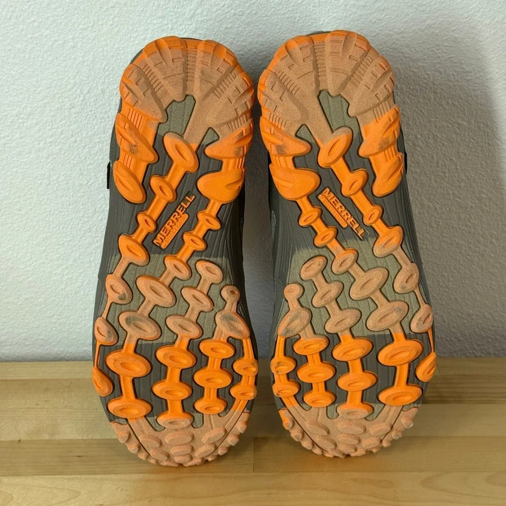 Merrell Chameleon 7 Mid ACS Hiking Boots Kids Grey Orange MK262177 Size 7M